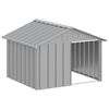 vidaXL Niche pour chien Gris 116,5x103x81,5 cm Acier galvanis&eacute;