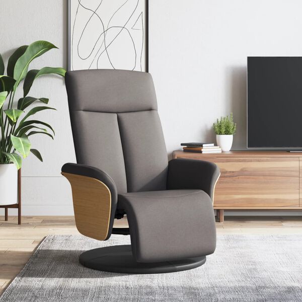 vidaXL Fauteuil inclinable avec repose-pieds taupe tissu