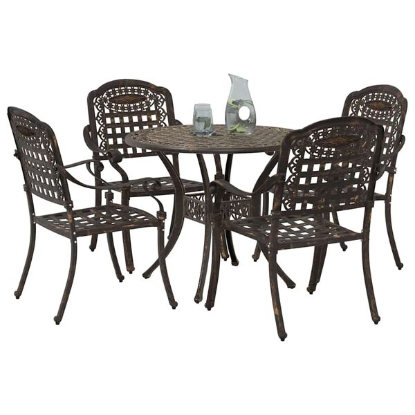 vidaXL Ensemble de salle &agrave; manger pour jardin 5 pcs Bronze