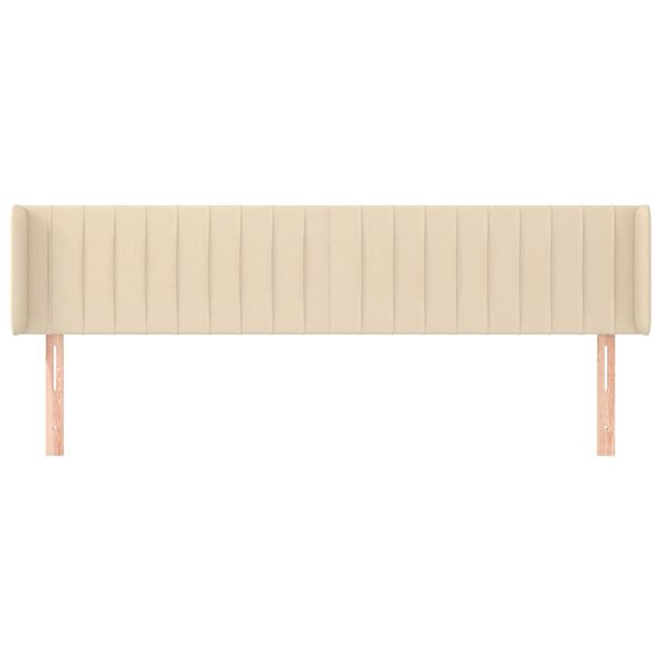 vidaXL T&ecirc;te de lit avec oreilles Cr&egrave;me 183x16x78/88 cm Tissu