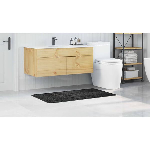vidaXL Tapis de bain antid&eacute;rapant Gris fonc&eacute; 70 x 120 cm PP