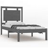 vidaXL Cadre de lit Gris Bois massif 90x190 cm Simple