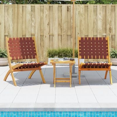 vidaXL Chaises de jardin pliantes lot de 2 bois d'acacia solide tissu