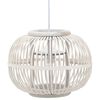 vidaXL Lampe suspendue Blanc Osier 40 W 30x22 cm Globe E27
