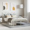 vidaXL Cadre de lit m&eacute;tal sans matelas et pied de lit blanc 120x190 cm
