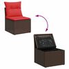 vidaXL Salon de jardin avec coussins 7pcs marron r&eacute;sine tress&eacute;e
