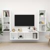 vidaXL Ensemble de meuble TV 3 pcs Blanc Bois d'ingénierie