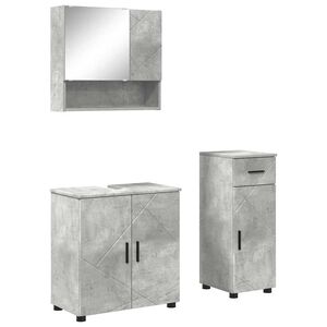 vidaXL Ensemble de mobilier de salle de bain 3 pc Gris b&eacute;ton