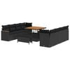 vidaXL Ensemble de canap&eacute; de jardin 11 pcs Noir polyrotin