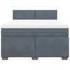 vidaXL Sommier &agrave; lattes de lit et matelas Gris fonc&eacute; 140x190cm Velours