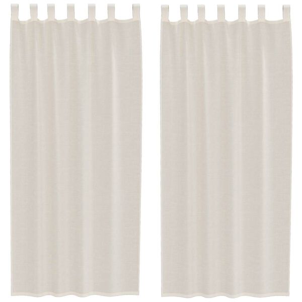 vidaXL Rideaux en voile avec passants 2 pcs cr&egrave;me