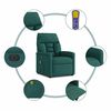 vidaXL Fauteuil de massage inclinable &eacute;lectrique Vert fonc&eacute; Tissu