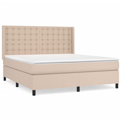 vidaXL Sommier à lattes de lit avec matelas Cappuccino 160x200 cm