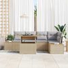 vidaXL Ensemble de canap&eacute; de jardin 6 pcs Beige Poly rotin