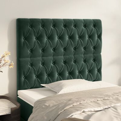 vidaXL Têtes de lit 2 pcs Vert foncé 100x7x78/88 cm Velours