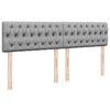 vidaXL Sommier &agrave; lattes de lit avec matelas Gris clair 200x200cm Tissu