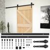 vidaXL Porte coulissante Naturel et noir 100 x 210 cm