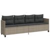 vidaXL Salon de jardin 5 pcs avec coussins gris clair r&eacute;sine tress&eacute;e