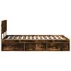 vidaXL Cadre de lit Ch&ecirc;ne fum&eacute; 120 x 190 cm Pin massif