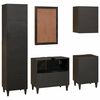 vidaXL Ensemble de Meubles de Salle de Bain 5 pcs Noir et or