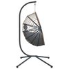 vidaXL Chaise suspendue forme d'&oelig;uf et support gris clair rotin acier