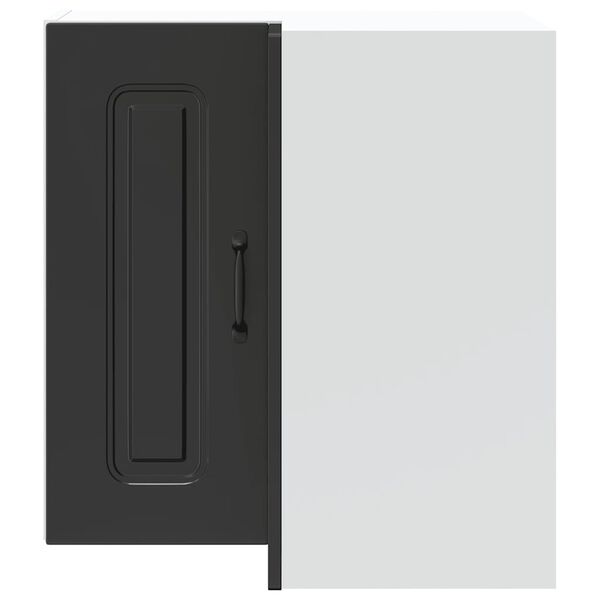vidaXL Armoire murale d'angle de cuisine Kalmar noir bois d'ing&eacute;nierie