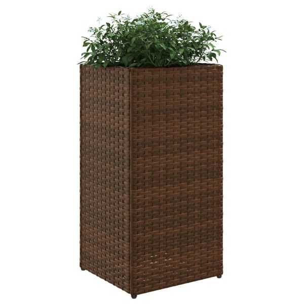 vidaXL Jardini&egrave;re marron 30x30x60 cm r&eacute;sine tress&eacute;e