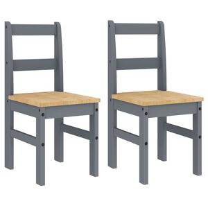 vidaXL Chaises &agrave; manger lot de 2 PANAMA gris bois massif de pin