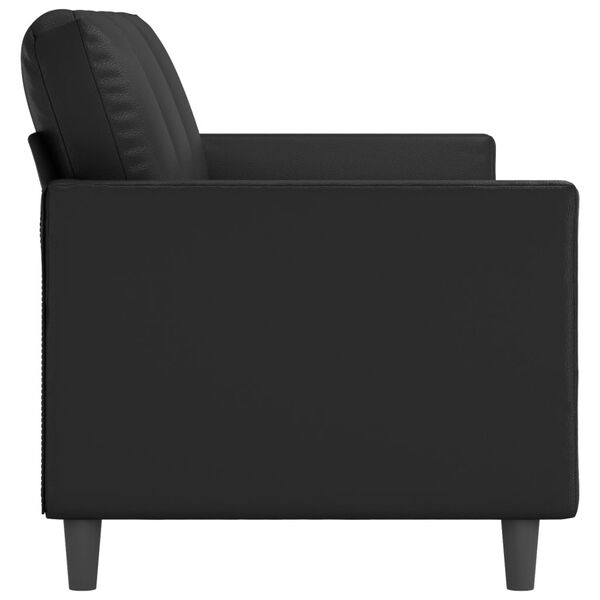 vidaXL Canap&eacute; &agrave; 3 places Noir 180 cm Similicuir