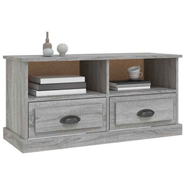vidaXL Meuble TV sonoma gris 93x35,5x45 cm bois d'ingénierie