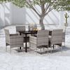 vidaXL Ensemble &agrave; manger de jardin coussins 7pcs Gris et noir