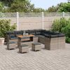 vidaXL Ensemble de canap&eacute; de jardin avec coussin 14 pcs Gris polyrotin