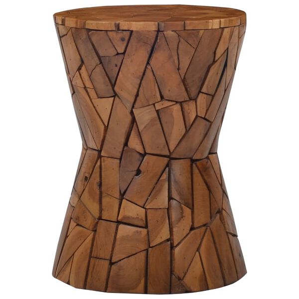vidaXL Tabouret mosaïque Marron Bois de teck solide