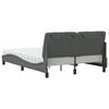 vidaXL Lit avec matelas gris fonc&eacute; 140x190 cm tissu