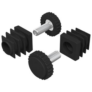 vidaXL Niveleurs de meubles R&eacute;glable 2 pcs Noir M6 PP