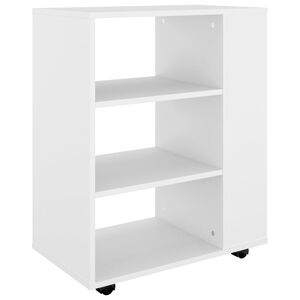 vidaXL Armoire &agrave; roulettes Blanc 60x35x75 cm Bois d&rsquo;ing&eacute;nierie