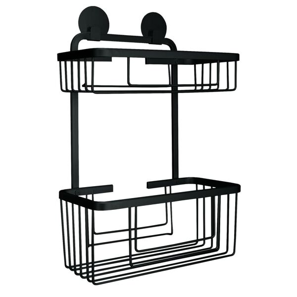 Kleine Wolke Support pour douche double rectangulaire Rocco Noir
