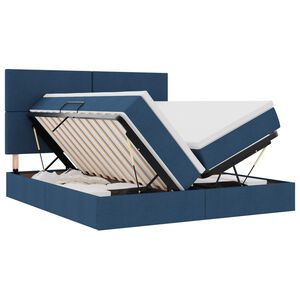 vidaXL Lit de Rangement avec t&ecirc;te de lit Bleu 180 x 200 cm Tissu