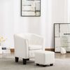 vidaXL Chaise cabriolet avec repose-pied blanc similicuir