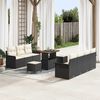 vidaXL Ensemble de canap&eacute; de jardin avec coussin 10 pcs Noir et Cr&egrave;me