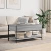 vidaXL Table basse sonoma gris 100x50x50 cm bois d'ing&eacute;nierie et m&eacute;tal