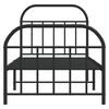 vidaXL Cadre de lit m&eacute;tal sans matelas avec pied de lit noir 90x190 cm