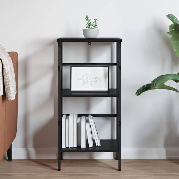 vidaXL &Eacute;tag&egrave;re Ch&ecirc;ne noir 40 x 29,5 x 81 cm Bois d'ing&eacute;nierie