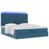 VidaXL Cadre de lit ottoman avec matelas bleu fonc&eacute; 180x200 cm velours