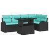 vidaXL Ensemble de canap&eacute; de jardin avec coussin 6 pcs Noir Poly rotin