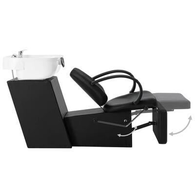 vidaXL Chaise de salon avec lavabo Noir et blanc Similicuir