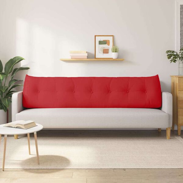 vidaXL Coussin de Dos Rouge 200 x 24 x 50 cm tissu