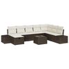 vidaXL Ensemble de canap&eacute; de jardin 9 pcs Marron polyrotin