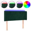 vidaXL T&ecirc;te de lit &agrave; LED Vert fonc&eacute; 83x16x78/88 cm Velours