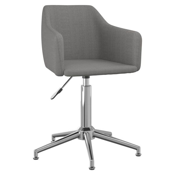 vidaXL Chaise pivotante de salle &agrave; manger Gris clair Tissu